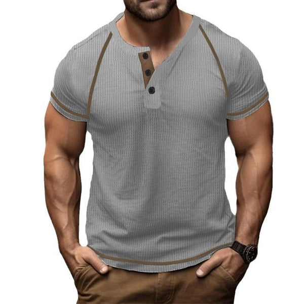 Men's Retro Contrast Color Slim Fit Raglan Short Sleeve T-Shirt 75796337M