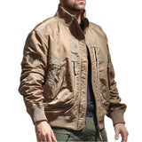 Men's Classic Casual Multi-Pocket Zipper Stand Collar Flight Jacket 47682183K