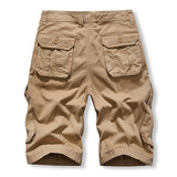 Men's Casual Solid Color Multi Pocket Loose Cargo Shorts 57790550M