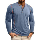 Men's Casual Long Sleeve Henley Shirt 39284250F