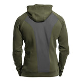 Men's Casual Color Matching Plush Warm Hooded Sweatshirt 08954102Y