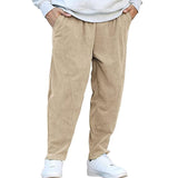 Men's Loose Vintage Corduroy Drawstring Trousers 93634655Y