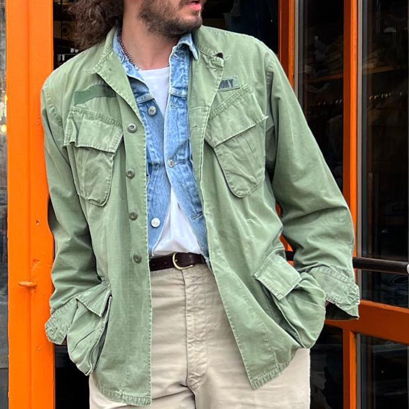 Veste cargo multi-poches délavée vintage pour homme 32508194X