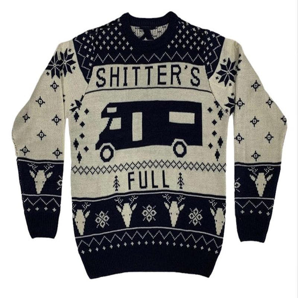 Men's Pullover Knitted Sweater Round Neck Jacquard Classic Car Christmas Sweater 13702767X