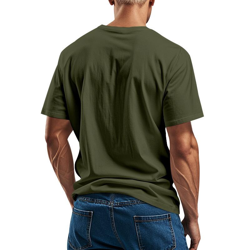 Men’s Vintage Casual Pocket Short Sleeve T-Shirt 25011171X