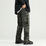 Men's Camouflage Stitching Straight Loose Casual Cargo Pants 48986329Z