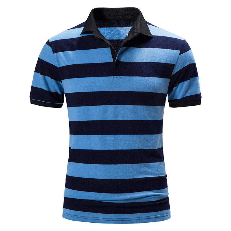 Men's Casual Striped Polo Shirt 92147885TO