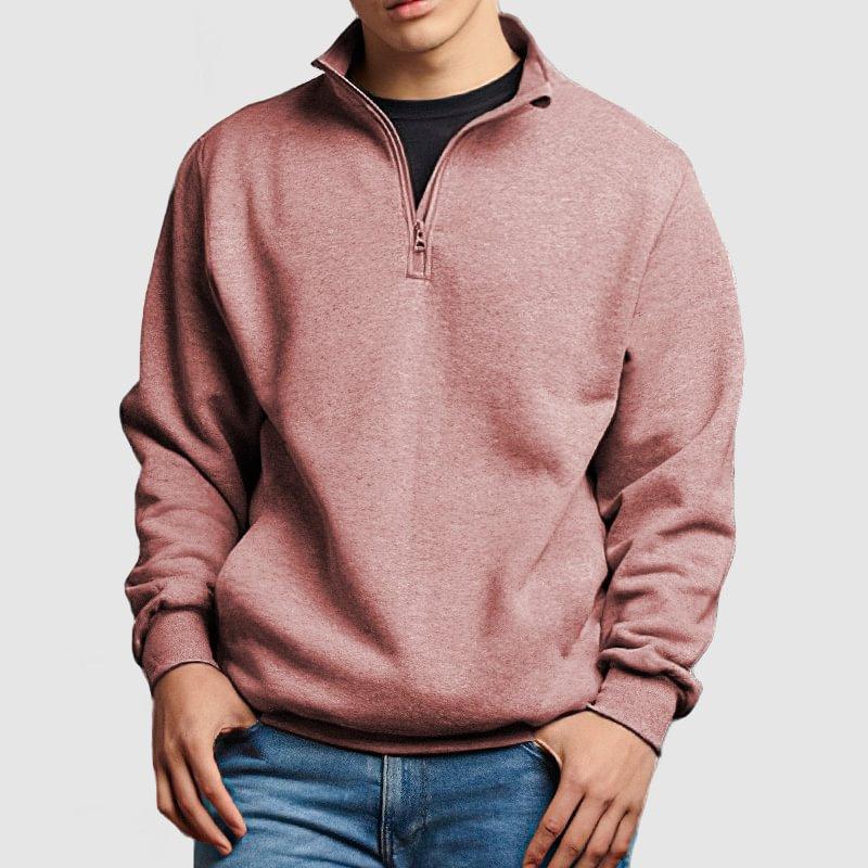 Men's Casual Solid Color Stand Collar Zipper Sweatshirt 81192521Y