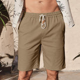 Men's Cotton And Linen Pocket Beach Shorts 16939737Y