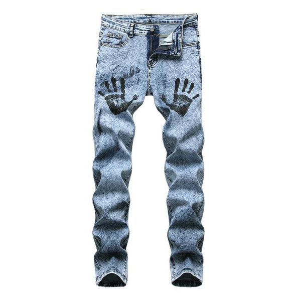 Men's Fun Printed Stretch Jeans 15876683X