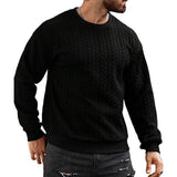 Men's Retro Round Neck Long Sleeve Casual Jacquard Sweatshirt 10307510X