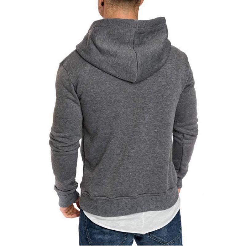 Men's Classic Casual Slim Fit Button-stitched Solid Color Hoodie 89327392K