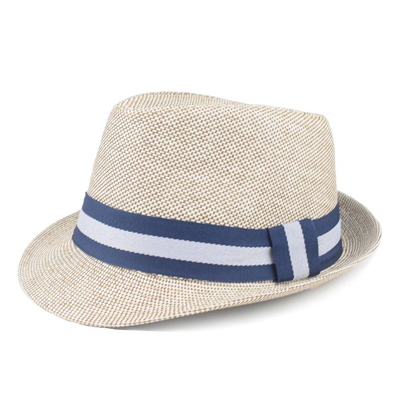 Men's Striped Webbing Beach Sun Protection Casual Jazz Hat 53175539Z