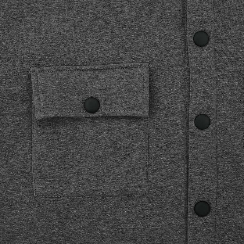 Men's Solid Plush Loose Lapel Long Sleeve Shirt 93855978Z