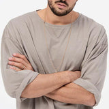 Men's Solid Color Crew Neck Cotton Blend Long Sleeve T-Shirt 25183297X
