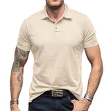 Men's Solid Color Lapel Short-Sleeved Polo Shirt 18452632Y