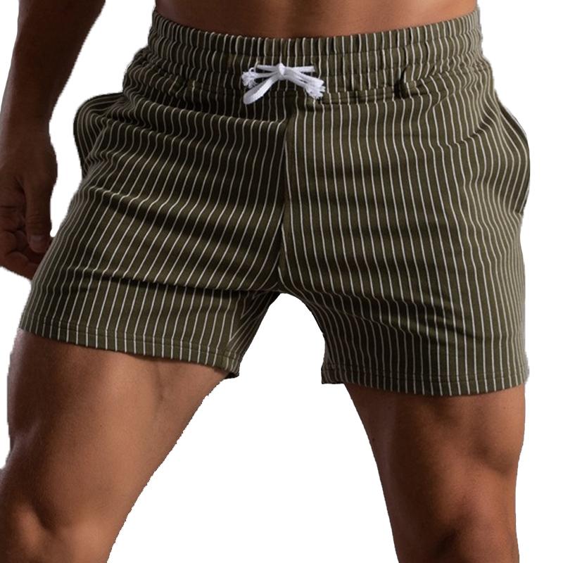 Men's Casual Striped Cotton Shorts 88170633Y