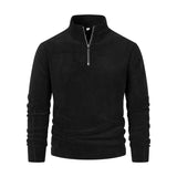 Men's Classic Casual Stand Collar Half Zip Long Sleeve Polar Fleece Sweatshirt 87603947K