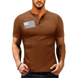 Men's Casual Button Short Sleeve Outdoor Sports T-Shirt 04854198X