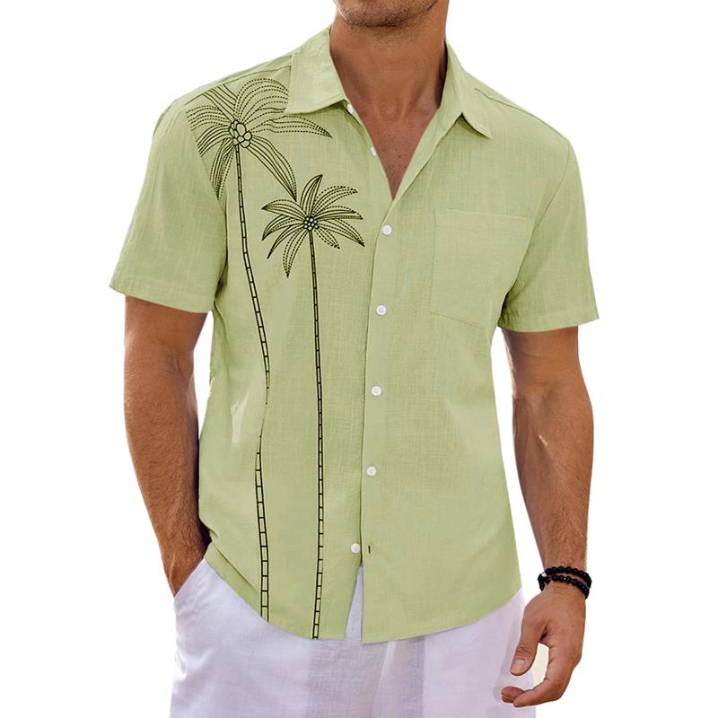 Men's Hawaiian Print Lapel Beach Short Sleeve Shirt 80167288X