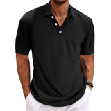 Men's Casual Lapel Solid Color Short Sleeve Polo Shirt 48456488M
