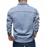Men's Casual Lapel Single Breasted Slim Fit Denim Jacket 87388811M