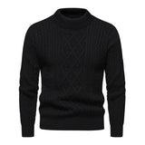 Men's Casual Round Neck Jacquard Knit Warm Pullover Sweater 85989318M
