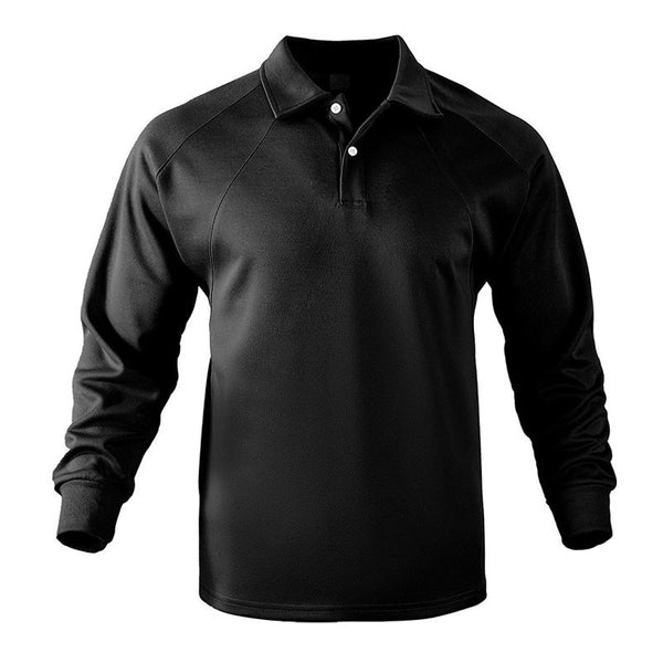 Men's Loose Solid Color Long-sleeved POLO Shirt 94293212X