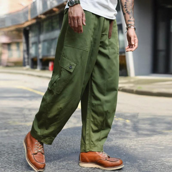 Men's Casual Outdoor Cotton Multi-pocket Loose Cargo Pants 48213437M