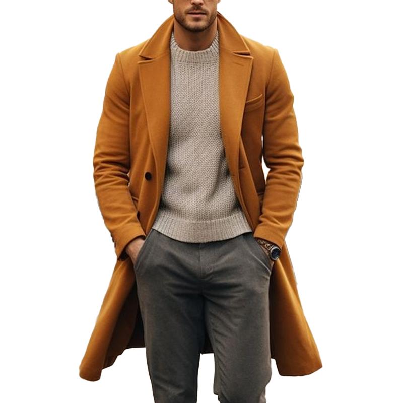 Men's Solid Color Single Breasted Coat 89450044X