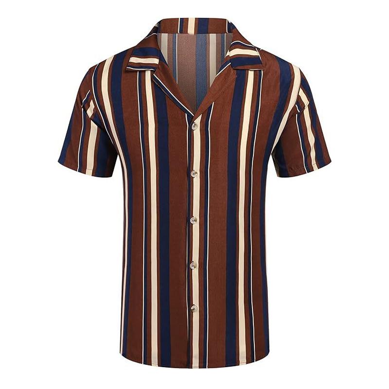 Men's Vertical Stripe Slim Button-Down Shirt 06755680X
