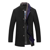 Men's Casual Solid Color Scarf Collar Mid-length Coat 53583831X