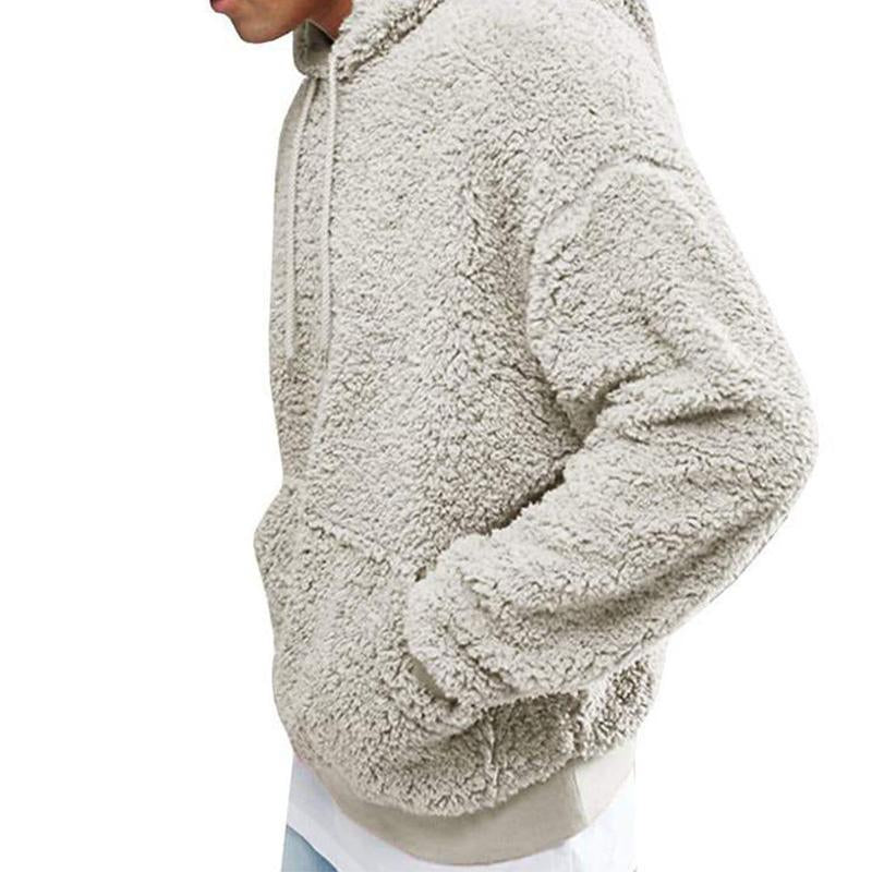 Men's Casual Solid Color Fleece Long-Sleeved Hoodie 83899499M