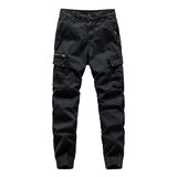 Men's Casual Solid Color Multi-Pocket Straight Leg Cargo Pants 69157369Y