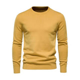 Men's Classic Casual Solid Color Round Neck Slim Sweater 81109540K