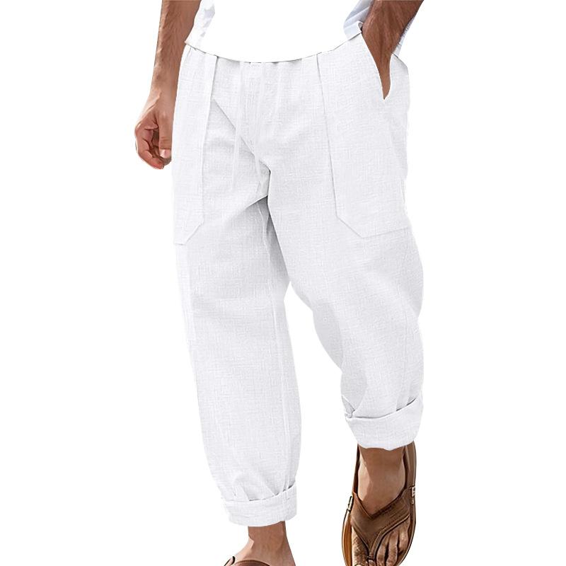 Men's Casual Cotton Linen Breathable Comfortable Pants 27843483M