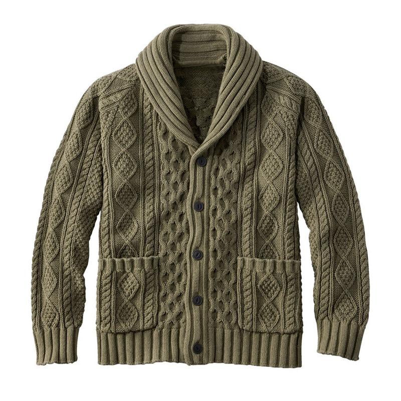 Men's Knitted Jacquard Retro Casual Cardigan Jacket 49310806X