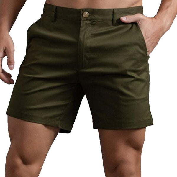 Men's Casual Solid Color Cotton Suit Shorts 81546587Y