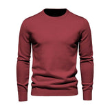 Men's Classic Casual Solid Color Round Neck Slim Sweater 81109540K