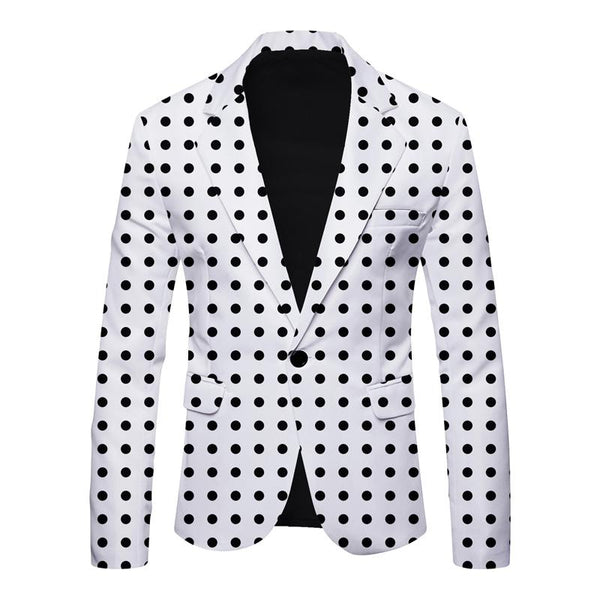 Men's Polka Dot Printed Casual Blazer 75392953X