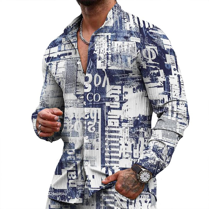 Men's Fashion Street Trend Stand Collar Shirt 12582626TO