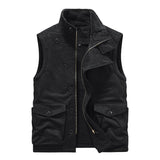 Men's Retro Casual Hunting Suits Plus Velvet Single Breasted Vest 57636101TO