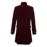 Men's Retro Solid Color Single Breasted Stand Collar Coat 04137300X