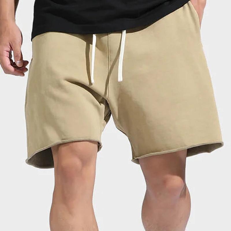 Men's Cotton Versatile Loose-fitting Raw Edge Sports Shorts 52153761X