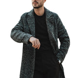 Men's Retro Notched Lapel Slim Fit Mid-Length Coat 93688805M