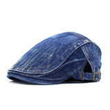 Men's Washed Denim Beret Hat 03113585U