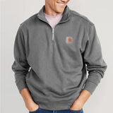 Men'S Vintage Half-Zip Lapel Sweatshirt 77103291Y