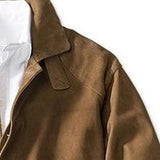Men's Vintage Suede Lapel 3D Flap Pocket Single Breasted Blazer 01208732M