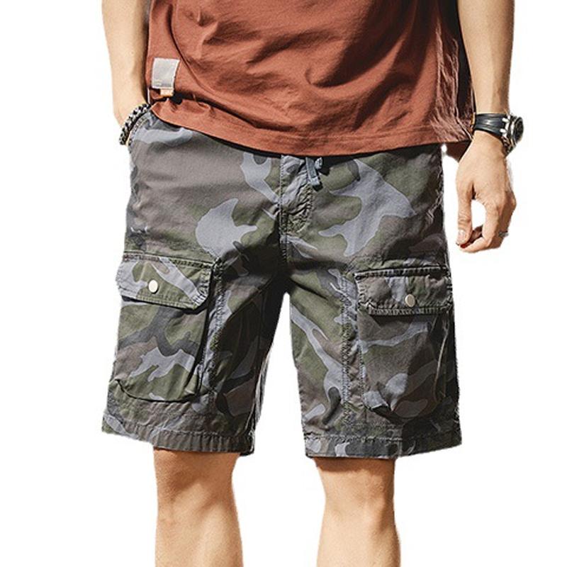 Men's Multi-Pocket Camo Cargo Shorts 93218166Y