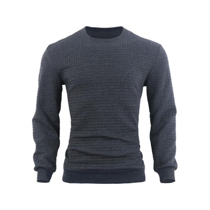 Men's Casual Crew Neck Waffle Sweater　24109627F